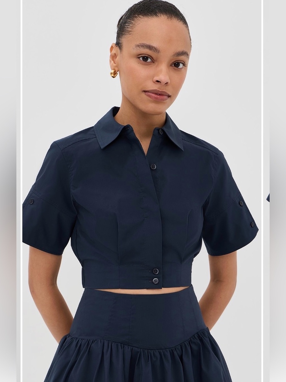 SIMKHAI
Sabrina Cropped Short-Sleeve Top L